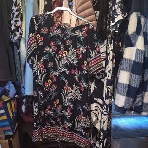 SHEIN Black Floral Print Blouse